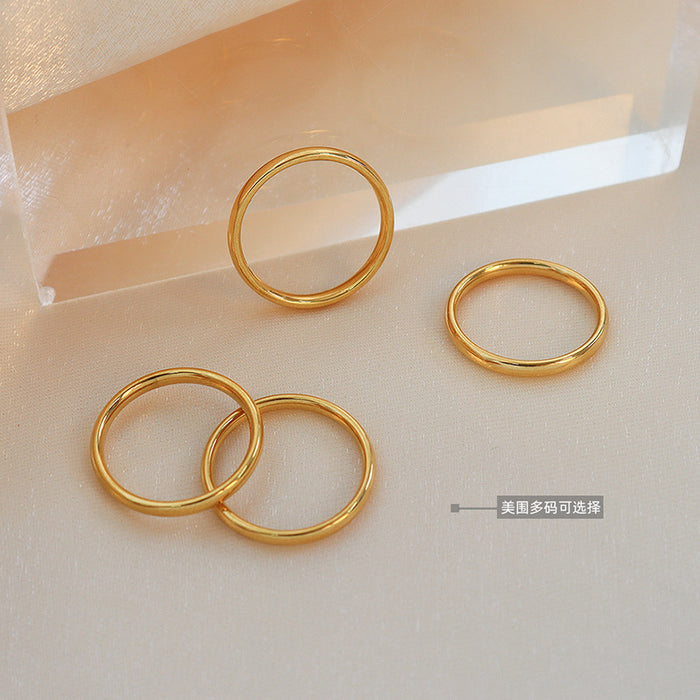 Wholesale Titanium steel material, plain ring, aperture ring, tail ring, finger plated with real gold