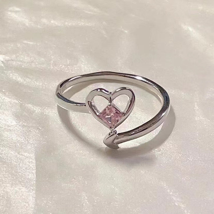 Wholesale Love pink diamond ring, niche open-end ring