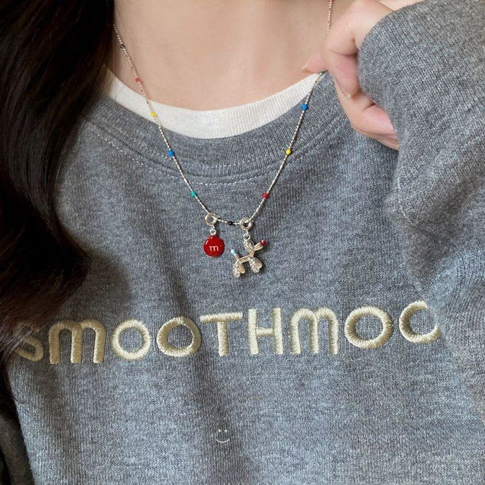 Wholesale  beaded  apple nuclear necklace  clavicle chain all-match niche  necklace