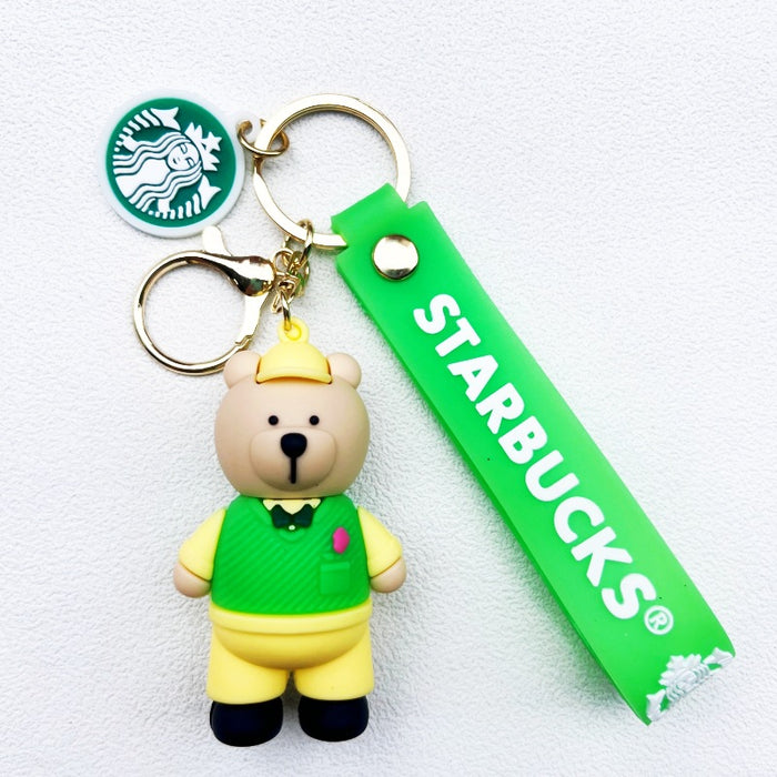 Wholesale Soft rubber cute bear cartoon keychains