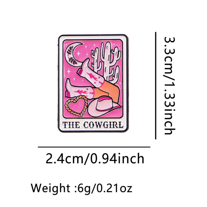 Wholesale 5pcs Metal Cowgirl Alloy Heart Badge
