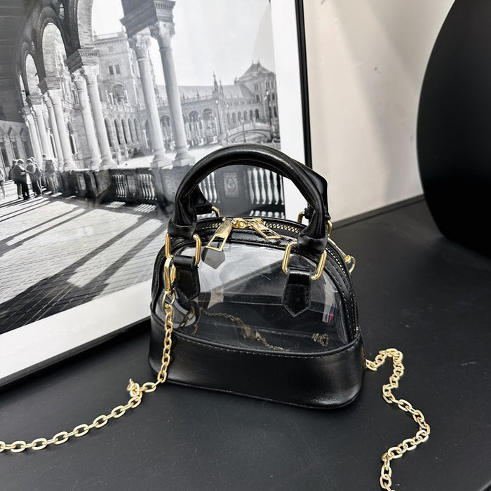 Wholesale Fashionable transparent shell bag crossbody bag PVC chain trendy shoulder bag