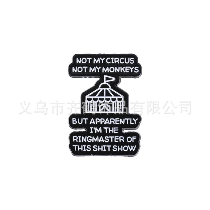 Wholesale Creative Circus English Letter Brooch Geometric Funny Badge Pin Zinc Alloy
