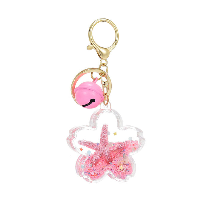 Wholesale Acrylic Liquid Cartoon Cherry Blossom Keychain JDC-KC-ShuangD002