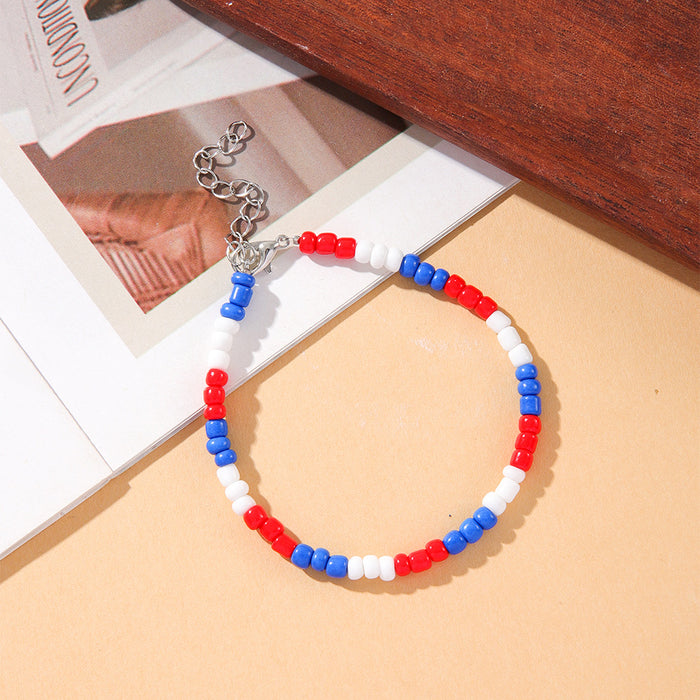 Wholesale American Independence Day Acrylic Beaded Bracelet JDC-BT-ShiY005