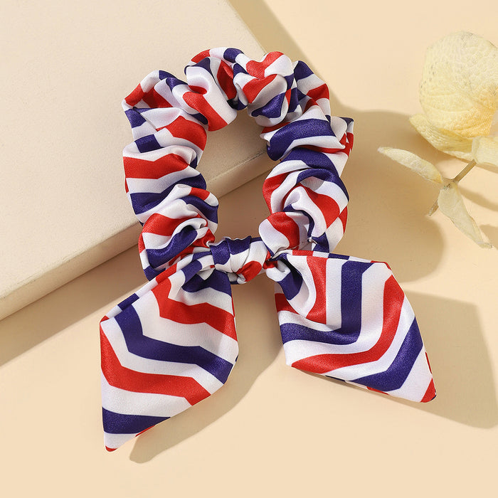 Wholesale 3PCS Printed Striped American Flag Independence Day Large Intestine Fabric Scrunchie JDC-HS-ZheZ001