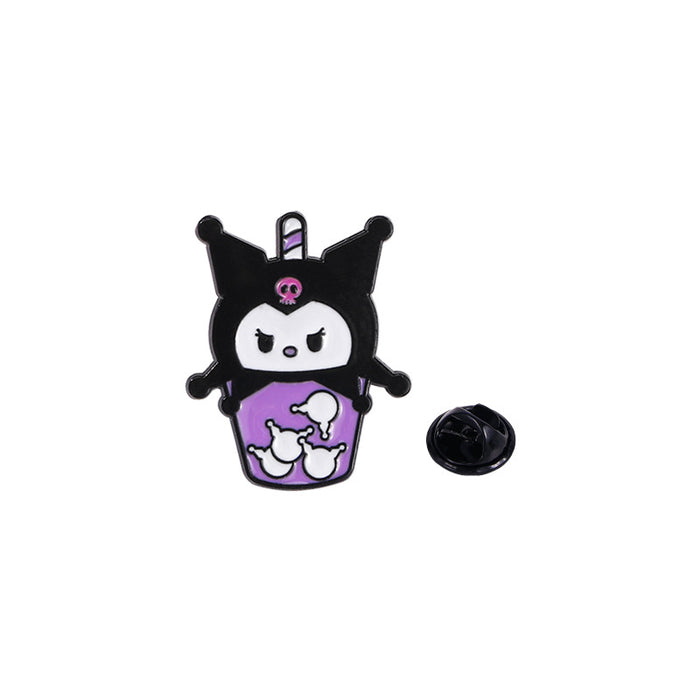 Wholesale Cartoon Milk Tea Brooch Cute Alloy Oil Drop Clothing Decoration