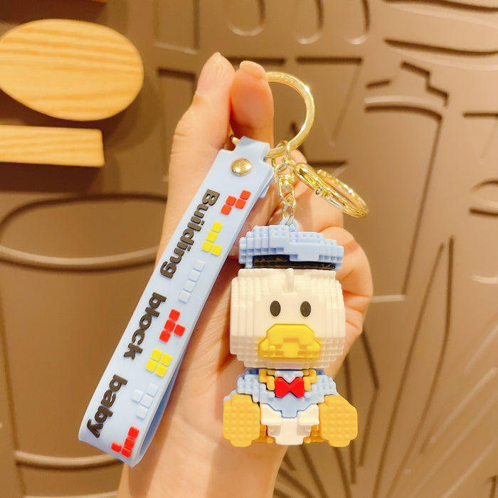 Wholesale Cartoon Building Block PVC Keychain JDC-KC-JinYuan001
