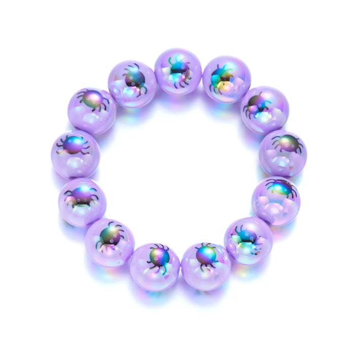 Wholesale  Skull Pumpkin Bracelet Wood Print Handmade Beaded Bracelet