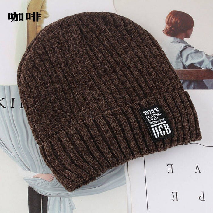 Wholesale Autumn and Winter Men's Hat Solid Color Chert Jacquard Plus Velvet Thickened Knitted Warm Wool Hat Pullover Hat Ski Hat JDC-FH-DG008