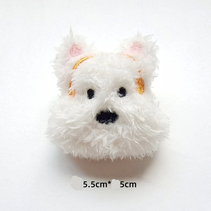 Wholesale Cartoon West Highland Terrier Plush Doll Accessory Cute Puppy Doll Brooch Hair Accessory Mobile Phone Case Accessory