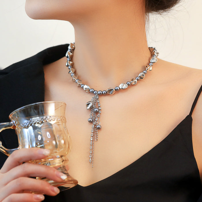 Wholesale Multi-Layered Rhinestone Tassel Chest Jewelry Body Chain Necklace Seaside