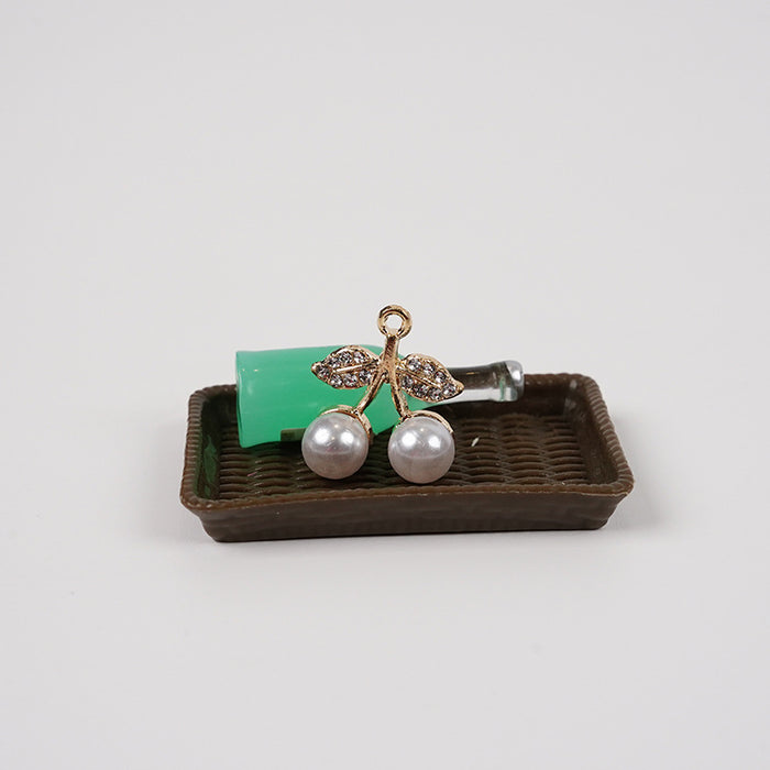 Wholesale 100 PCS Alloy inlaid pearl earring charms accessories