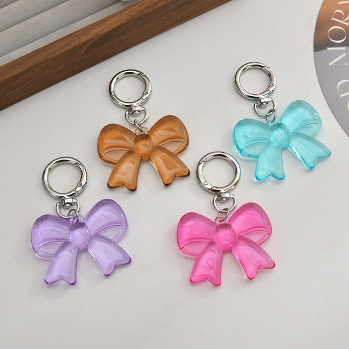 Wholesale Candy-colored acrylic bow keychain