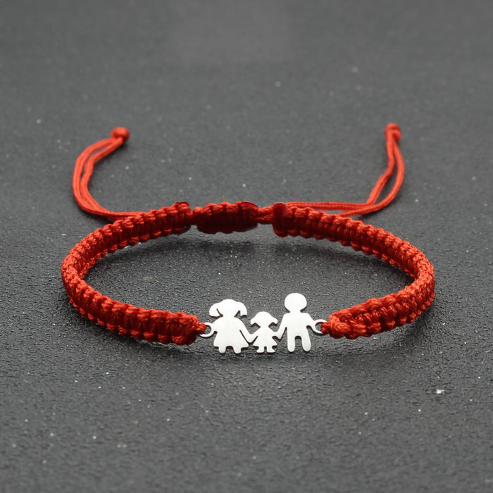 Wholesale Jewelry Stainless Steel Handmade Braided Adjustable Red Rope Bracelet Couple's Hand Rope