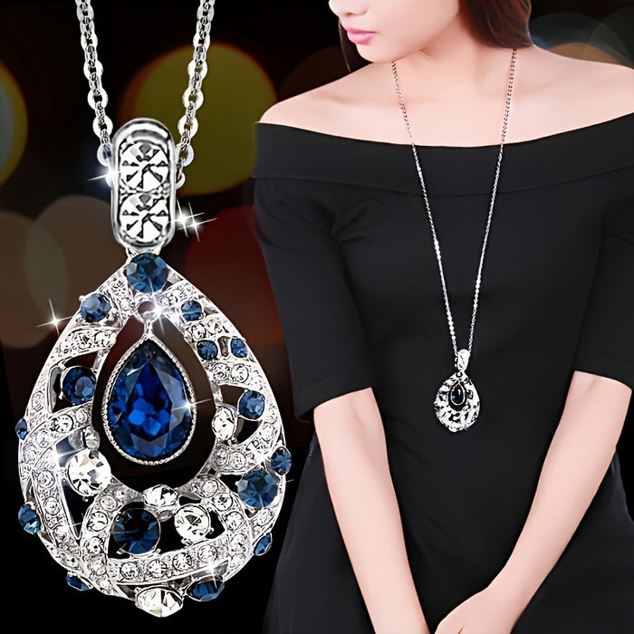 Wholesale decorative explosive tulip crystal sweater chain long necklace female pendant accessories