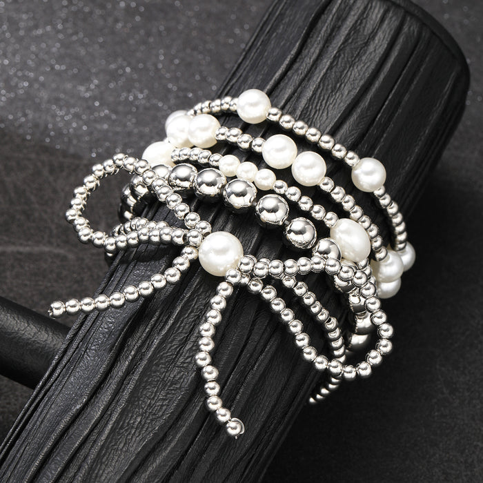 Wholesale CCB round pearl bow bracelet