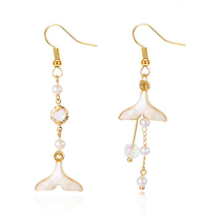 Wholesale Earrings Fishtail Pearl Earrings Summer Seaside Beach Holiday Style