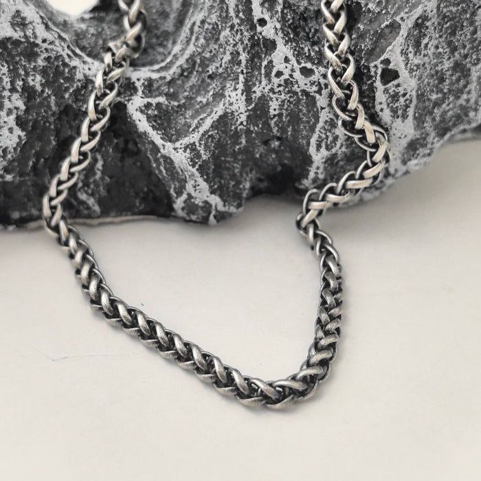 Wholesale Stainless steel jewelry plus size necklace for men, 60cm dark antique silver retro color chain without shedding pigment