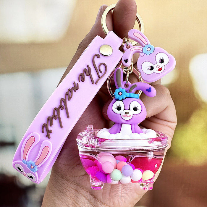 Wholesale Acrylic Cartoon Oil Quicksand Keychain JDC-KC-RunX010