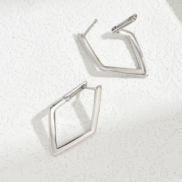 Wholesale Earrings with simple geometric quadrilateral design, earrings with niche temperament, earrings