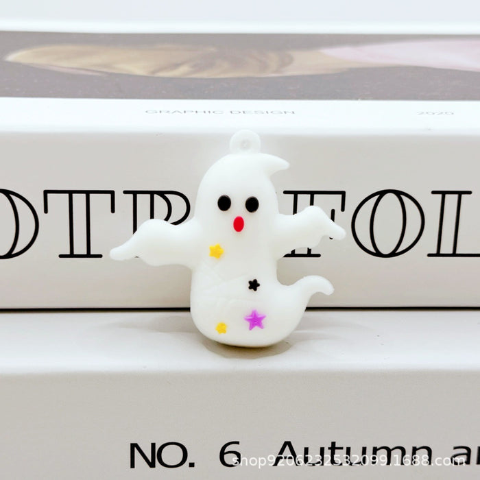 Wholesale Halloween Pumpkin Ghost Keychain Charm Soft Glue Bag Charm Gift MOQ≥2