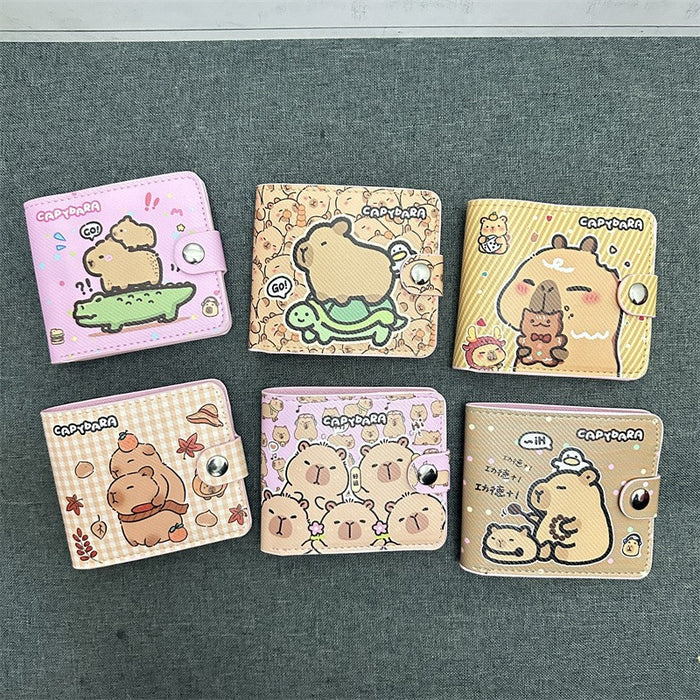 Wholesale K-POP Short PU Bi-fold Snap Wallet