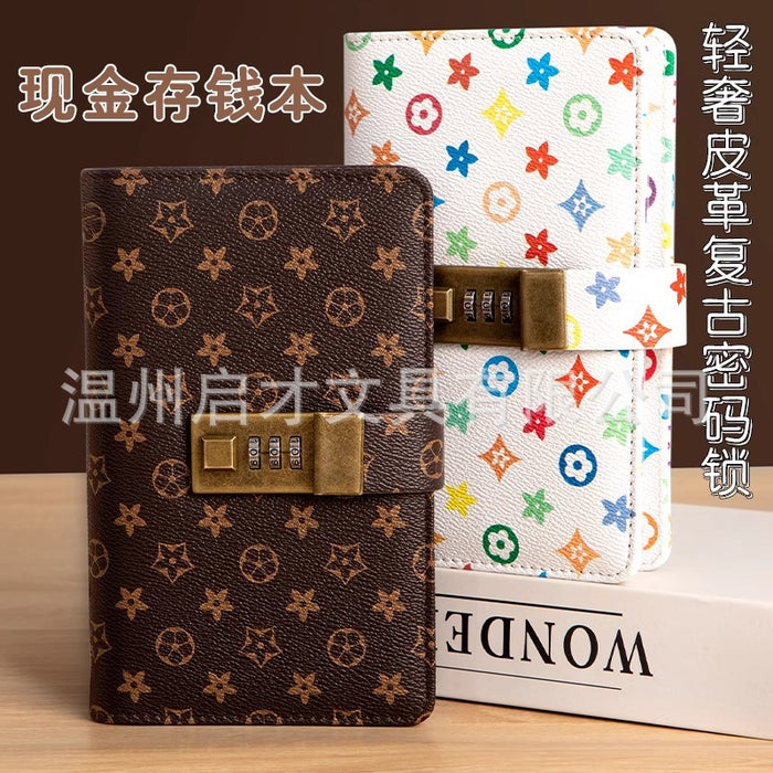 Wholesale Deposit Storage Password Lock Hand Ledger Customized Loose-Leaf Cash Saving Book Large-Capacity Banknote Commemorative Banknote Book