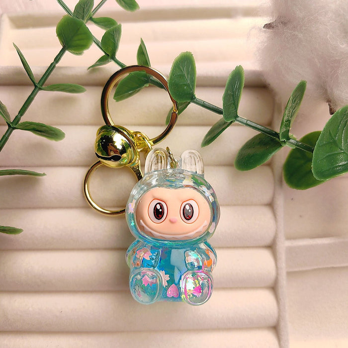 Wholesale Creative oil-filled quicksand bottles keychain