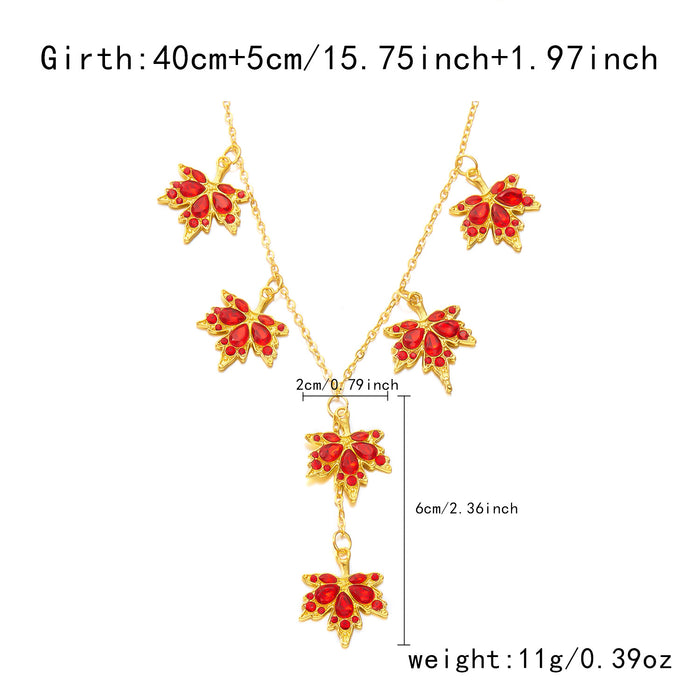Wholesale  Diamond Maple Leaf Necklace Bracelet Retro Simple Niche Pull Bracelet