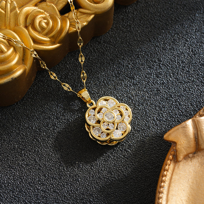 Wholesale Rotating Bauhinia Flower Necklace