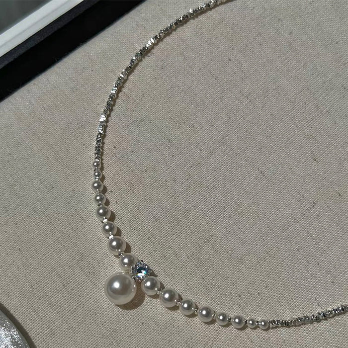 Wholesale Light luxury style pearl necklace, personalized, fashionable, versatile, elegant, simple, high-end, collarbone chain