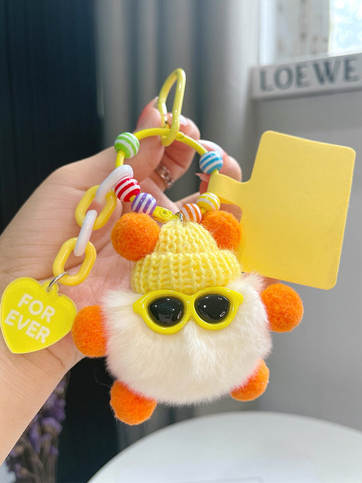Wholesale Plush Strawberry Animal Car Keychain Bag Charm Trendy Decorative Accessory