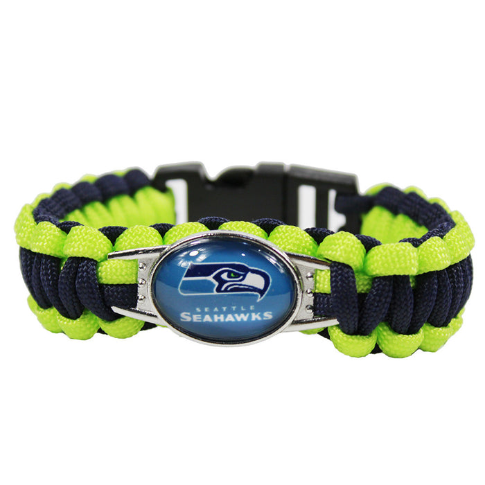 Wholesale  Football Team Woven Bracelet Outdoor Lifesaving Bracelet