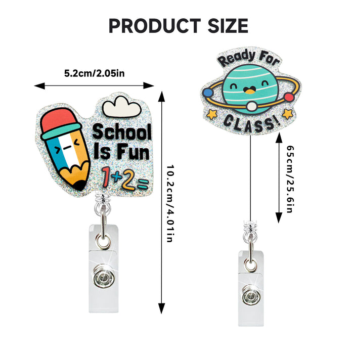 Wholesale Acrylic Planet Rainbow Rocket Pencil Teacher Student Scroll Keychain JDC-KC-ZhuoJin002