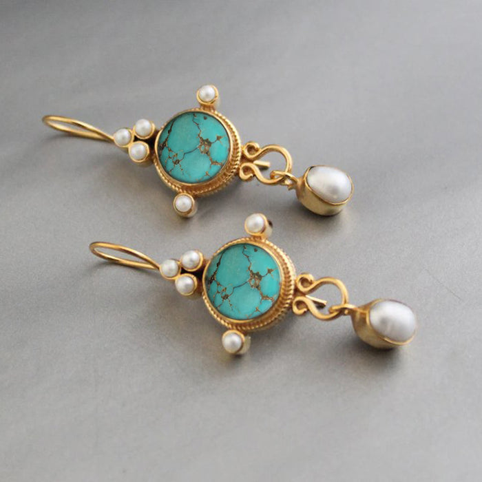 Wholesale Alloy Bohemian Turquoise Earrings