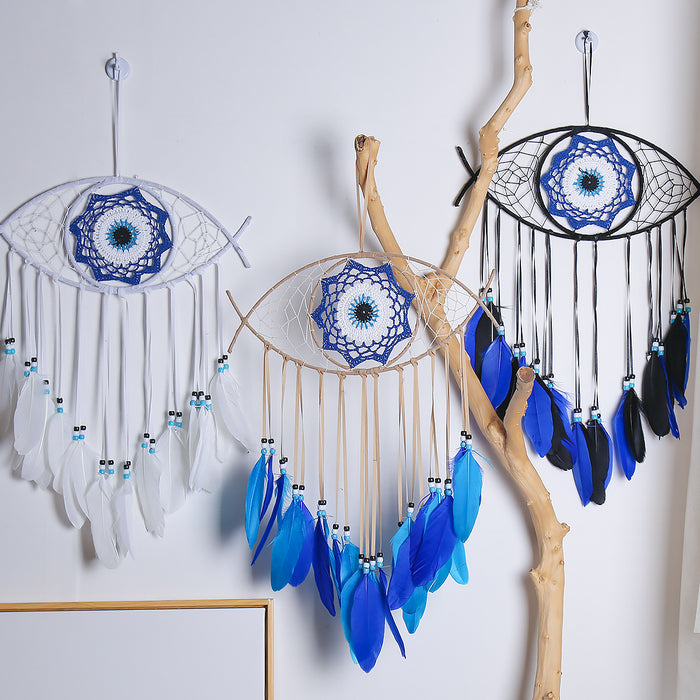 Wholesale Bohemian Evil Eye Dream Catcher Wall Decor Blue