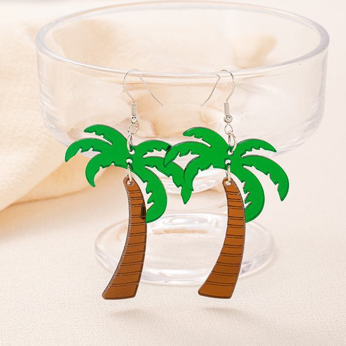 Wholesale Coconut Tree Pineapple Palm Leaf Acrylic Cartoon Earrings JDC-ES-JiaYi009