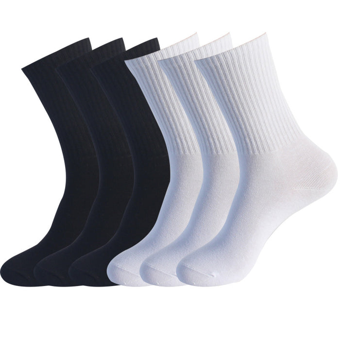 Wholesale High elastic socks, mid length socks, sports sweat absorbing cotton socks, casual solid color long socks