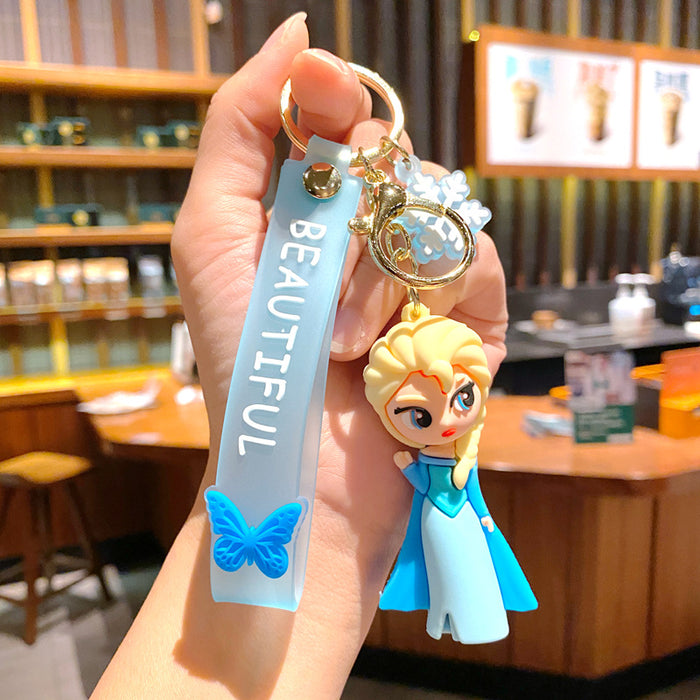 Wholesale Cartoon Princess Silicone Keychain Decorative Bag Charm MOQ≥2