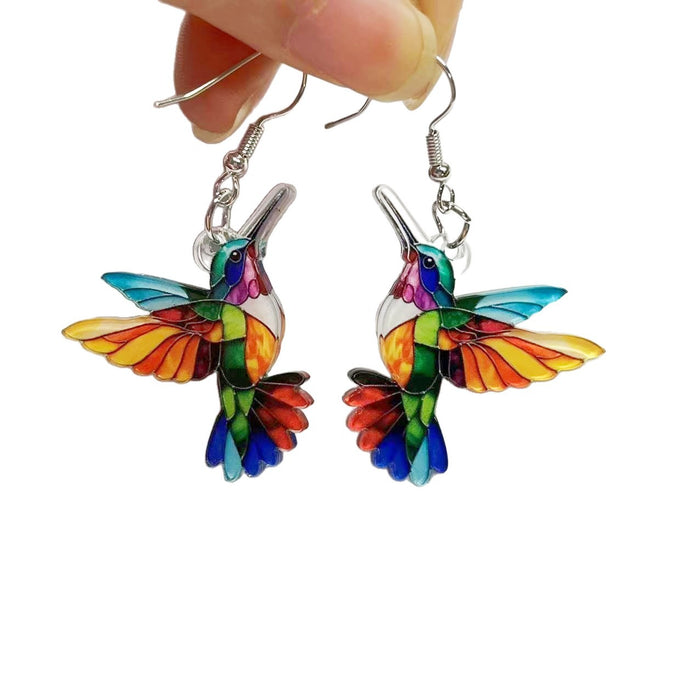 Wholesale Stylish Acrylic Hummingbird Earrings Jewelry Accessory MOQ≥2