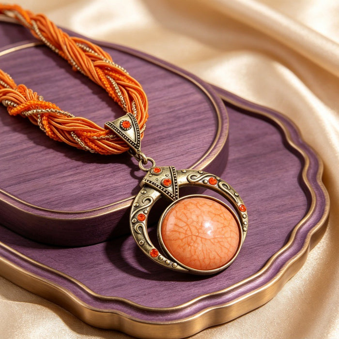 Wholesale Bohemian Ethnic Round Handwoven Necklace - Vintage Jewelry Accessory MOQ≥2