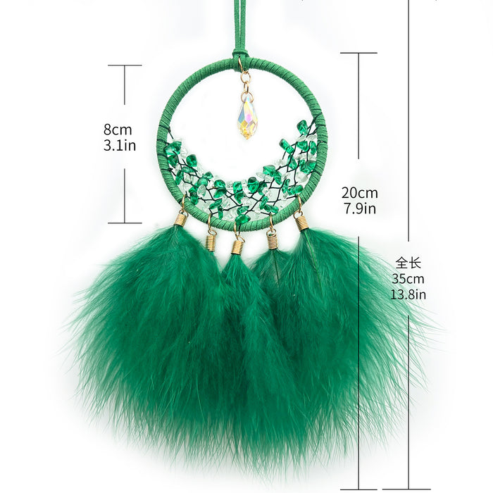 Wholesale Feather Crystal Dreamcatcher Car Hanging Ornament MOQ≥2