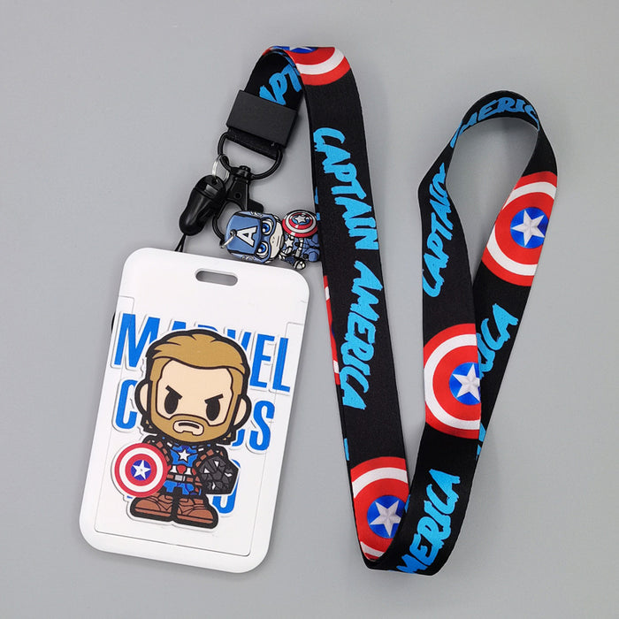 Wholesale Cartoon Superhero Bus Pass Holder With Neck Lanyard ABS Material Trendy Fashion Accessory