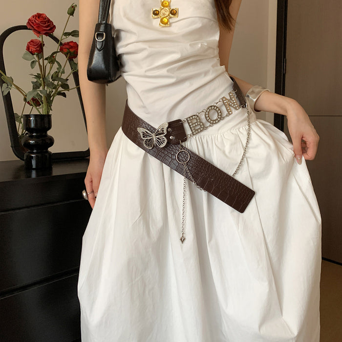 Wholesale Retro Western Rivet Women S Belt With Flower Design Fashion Accessory For Dresses Jeans Boutique Resale