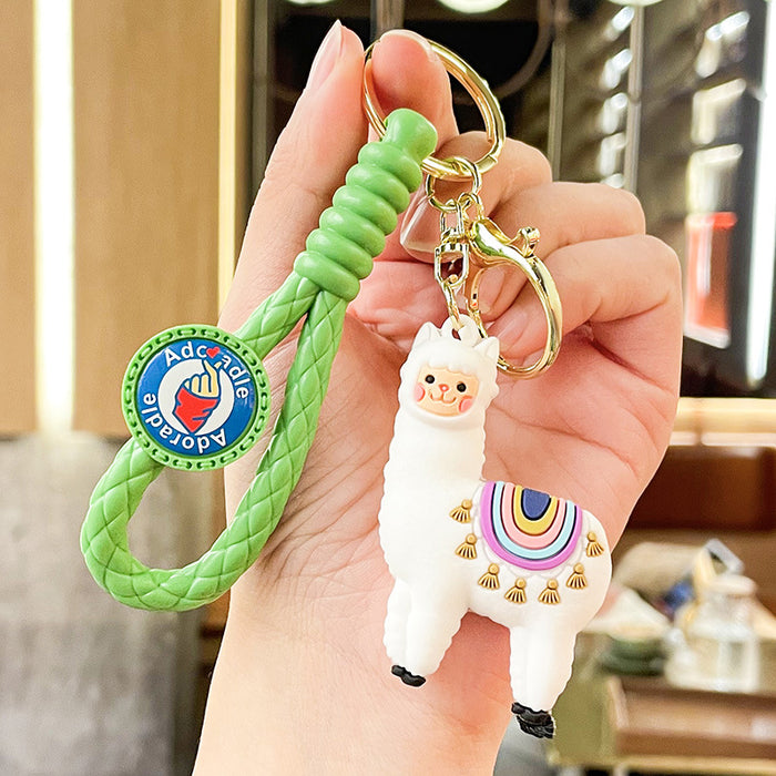 Wholesale Cartoon Doll Alpaca Doll Silicone Keychain JDC-KC-Benxin041