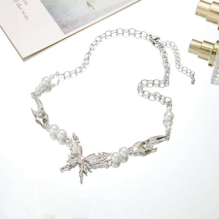 Wholesale Butterfly Wings Pearl Necklace JDC-NE-YanH007