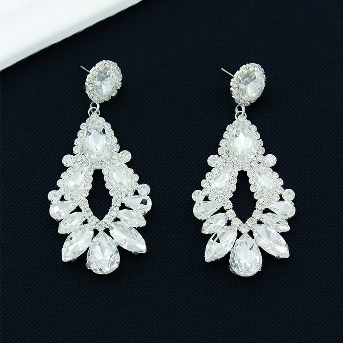 Wholesale Personality Exaggerated Rhinestone Drop Earrings Fashion Popular Claw Chain Earrings