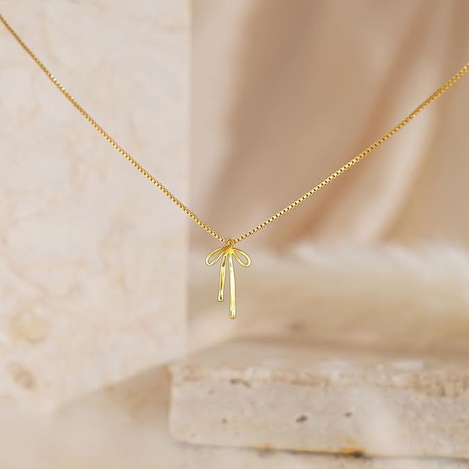 Wholesale New bow necklaces, simple stainless steel earrings, fashionable and versatile design accessories wholesale