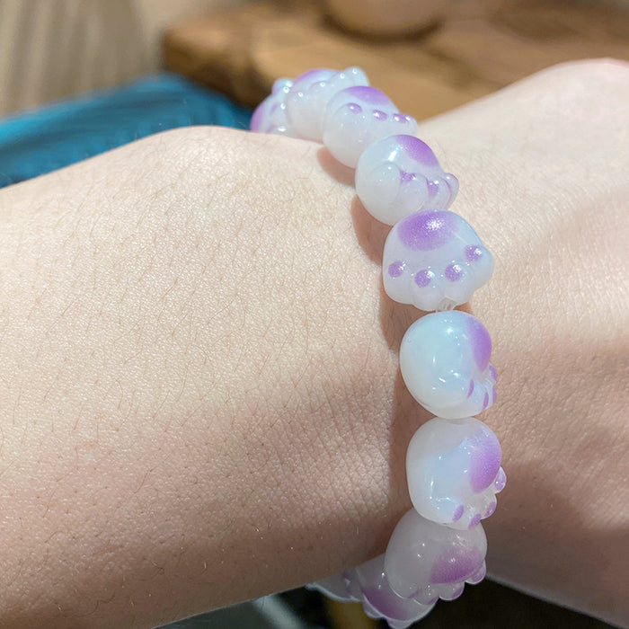 Wholesale Cute Large Resin Cat Claw Bead Bracelet Student Gift MOQ≥2